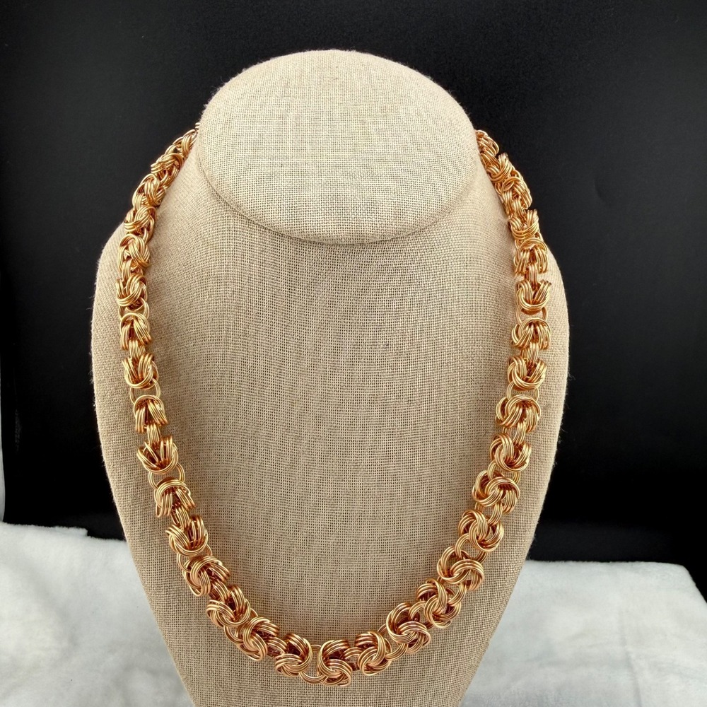 Vintage Bronze Milor Necklace Signed 19"
